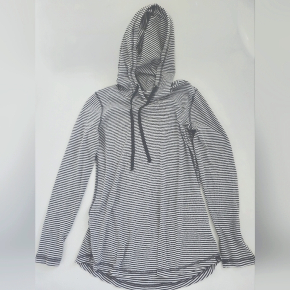 Eddie Bauer Striped Grey and White Hoodie